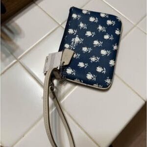 Kate Spade Blue Floral Wristlet